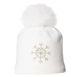 White Wool Brody Fur Pompom Beanie - Kristo