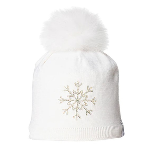 Bonnet Pompon Fourrure Brody Laine Blanc - Kristo