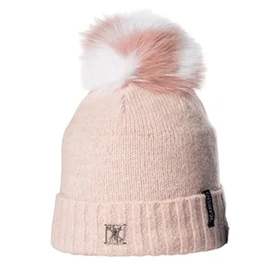 Zio Rose Fur Pompom Beanie - Kristo Reference: 22976 | Chapellerie Traclet