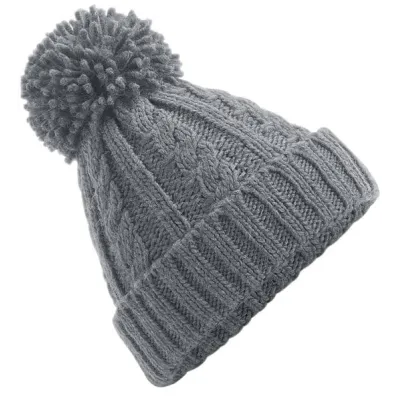 Pompom Knit Beanie Oversize Gray - Traclet Reference: 22919 | Chapellerie Traclet