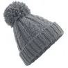 Bonnet À Pompon Tricote Oversize Gris - Traclet