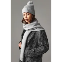 Ensemble Louna Bonnet Pompon & Echarpe Gris - TRACLET