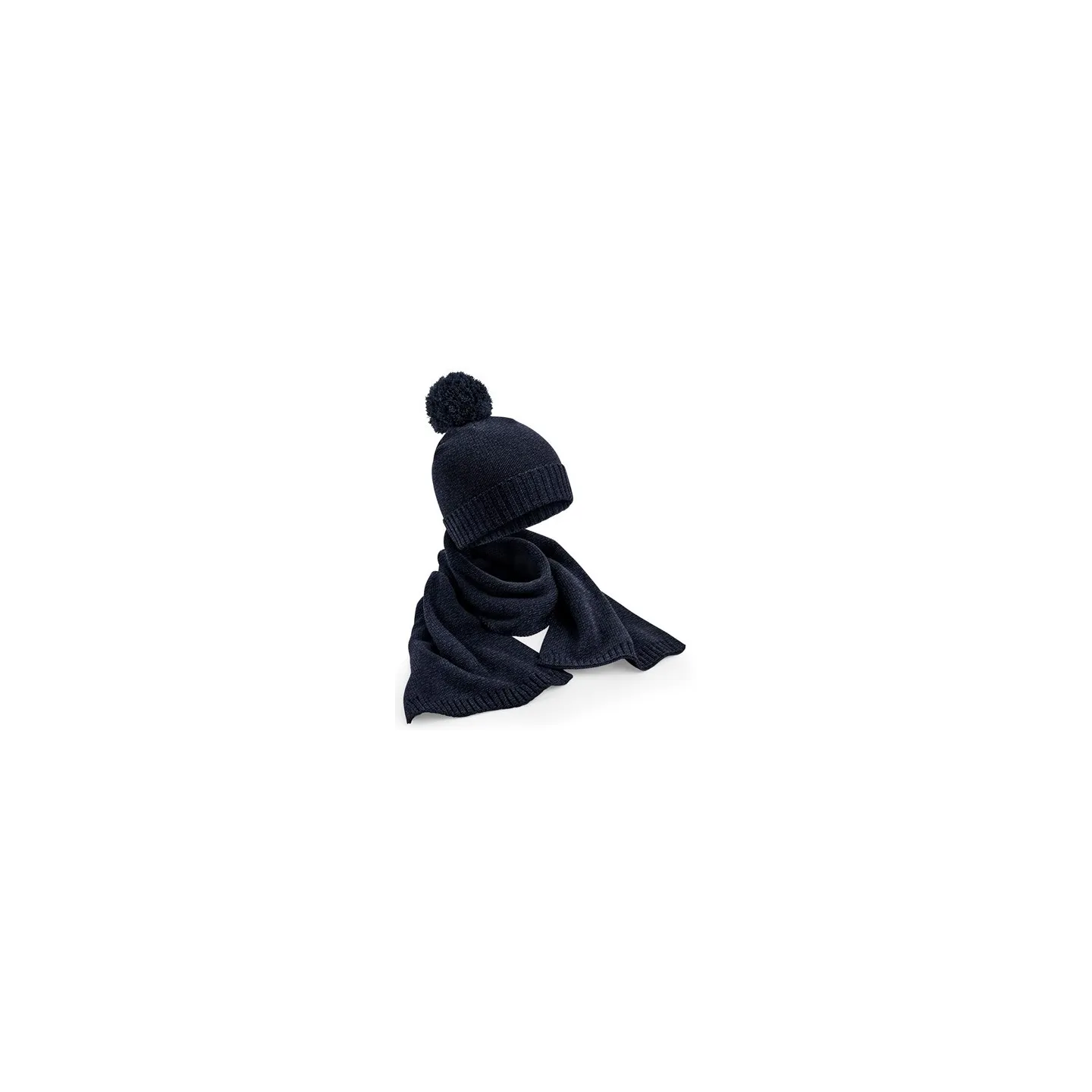 Louna Set Pompom Beanie & Scarf Navy - TRACLET Reference: 22921| Chapellerie Traclet