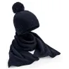 Ensemble Louna Bonnet Pompon & Echarpe Marine - TRACLET  Reference : 22921| Chapellerie Traclet