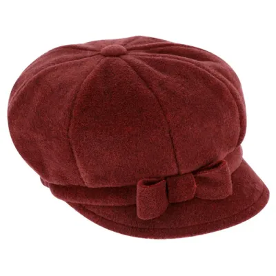 Armel Fleece Newsboy Cap in Burgundy - Traclet Reference: 21162| Traclet Hat Shop