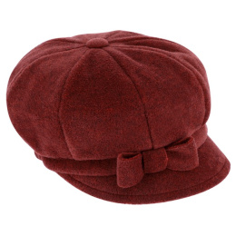 Armel Fleece Newsboy Cap in Burgundy - Traclet
