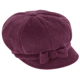 Armel Fleece Plum Newsboy Cap - Traclet