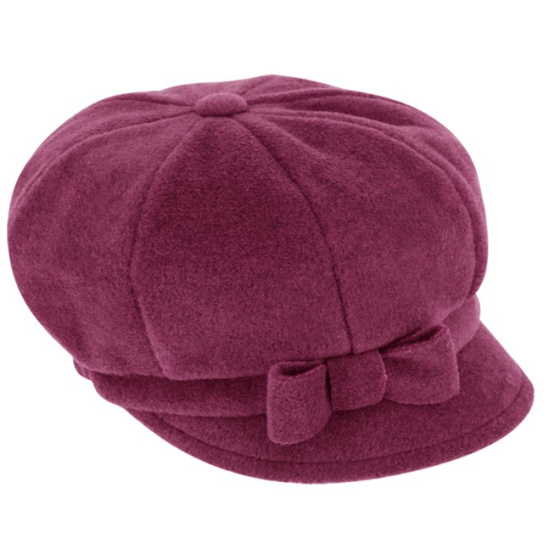 Armel Fuchsia Fleece Newsboy Cap - Traclet