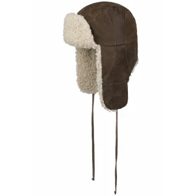 Bomber Ushanka Brown Leather Cognac Faux Fur - Stetson Reference: 22940 | Chapellerie Traclet