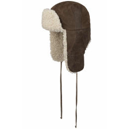 Bomber Ushanka Brown Leather Cognac Faux Fur - Stetson