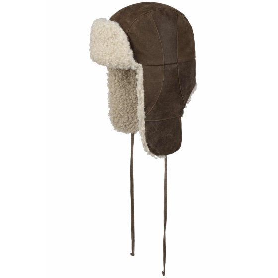 Bomber Ushanka Brown Leather Cognac Faux Fur - Stetson