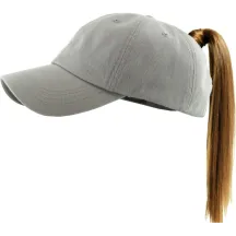 Casquette Baseball Femme Ponytail Gris Clair - Traclet  Reference : 22951| Chapellerie Traclet