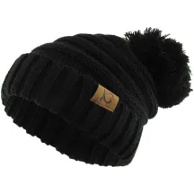Bonnet à Pompon Danica Noir - Tracle