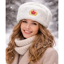White USSR Ushanka hat Reference: 1096 | Traclet Hat Shop