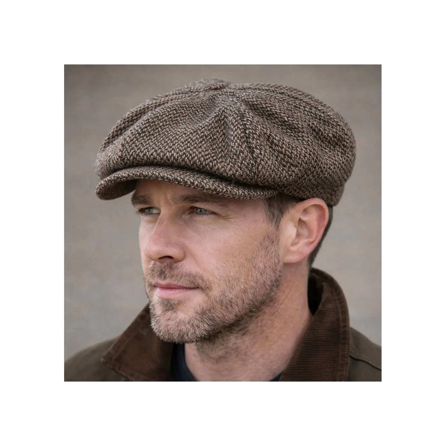 Brown Checkered Birr Irish Cap - Hanna Hats Reference: 9977 | Traclet Hat Shop