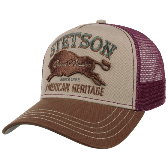 Great Plains Cotton Brown & Wine Baseball Trucker Cap - Stetson