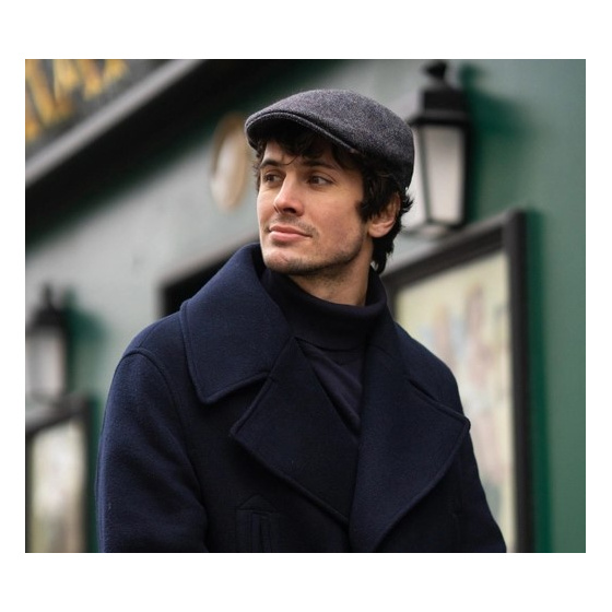 Charleston Flat Cap Virgin Wool Anthracite - Flechet