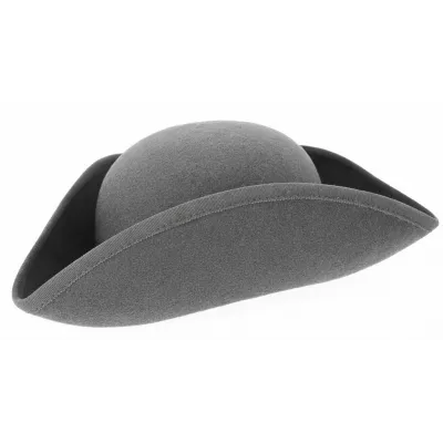 Tricorne Aristocrate Feutre Laine Gris - Traclet