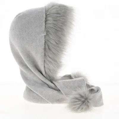 Norell Fleece Faux Fur Hood Salt Gray - Traclet ref 22988 chapellerie traclet
