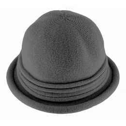 Lublin Anthracite Wool Cloche Hat - Traclet