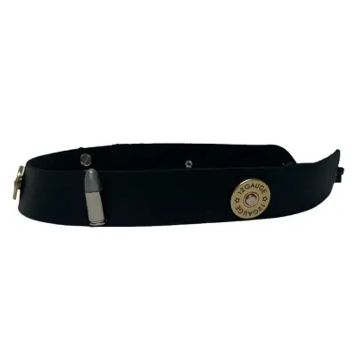 Removable Genuine Leather Hat Band With Concho & Bullets - Reference: 23009| Chapellerie Traclet