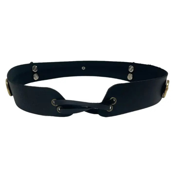 Removable Genuine Leather Hat Band With Concho & Bullets