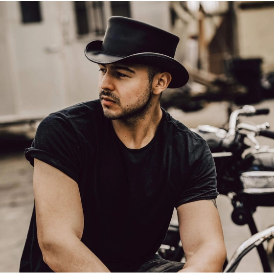 copy of Black Leather Marlow Half Top Hat - Head'N Home