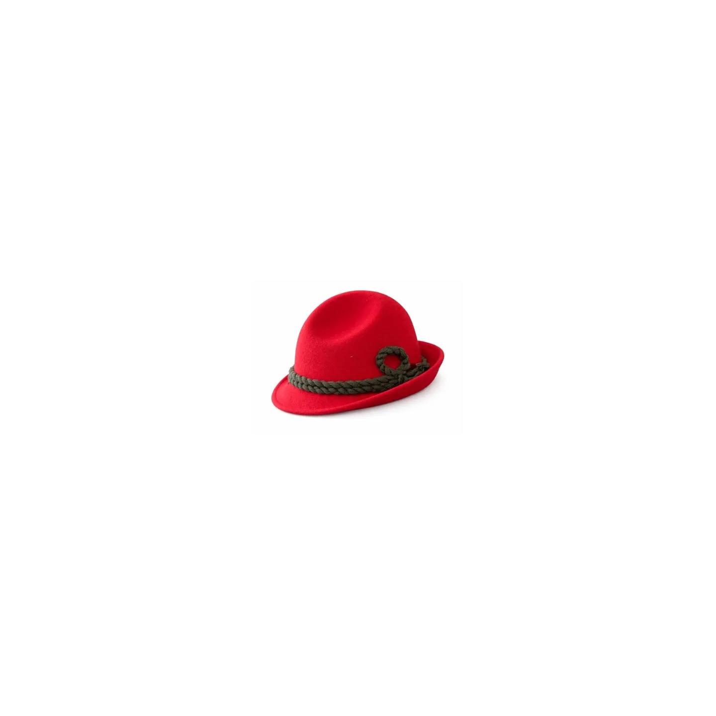 Chapeau Tyrolien Enfant Feutre Laine Rouge - Traclet