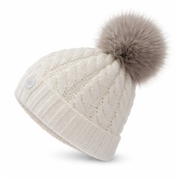 Calgary White Fur Pompom Beanie - Pipolaki