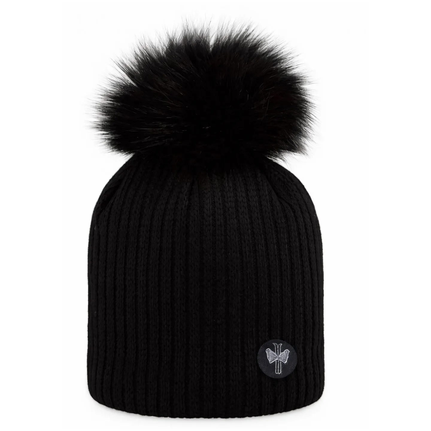 Merry Black Pompom Beanie - Pipolaki Reference: 23024| Chapellerie Traclet