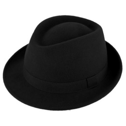 Bilbao Black Felt Porkpie Hat - Traclet