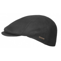 Casquette Bec De Canard Maiko Cuir Noire - Hatland