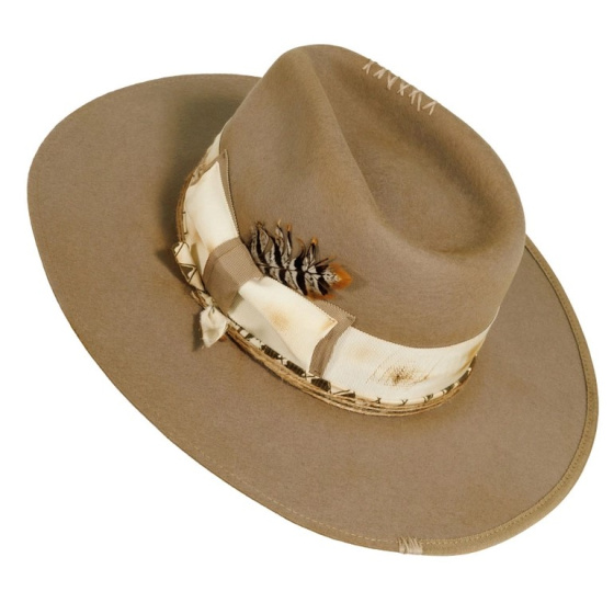 Justice Traveller Hat Taupe Felt - American Hat Makers