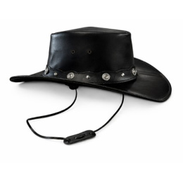 Traveller Hat Sampacho Black Leather - Aussie Apparel