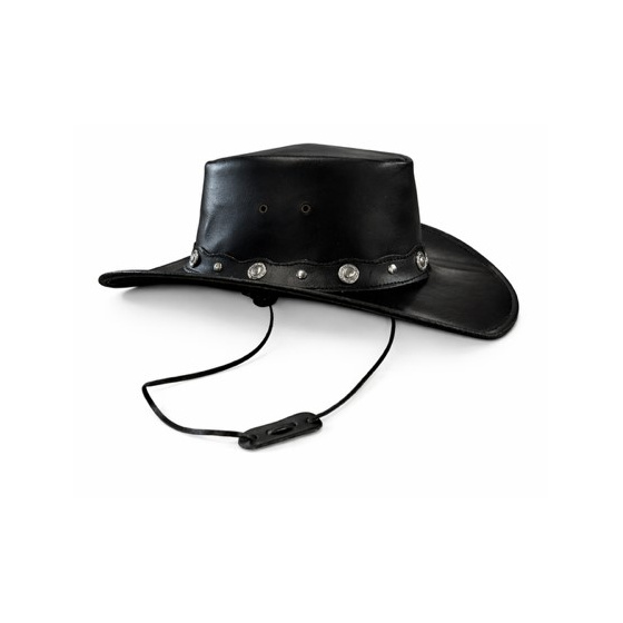 Chapeau Traveller Sampacho Cuir Noir - Aussie Apparel