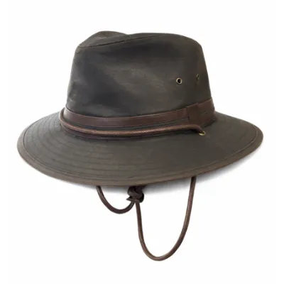 Brown Traveller Hat With Cord - Aussie Apparel