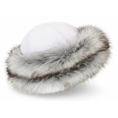Toque Chamonix Blanche Fausse Fourrure Grise Femme - Traclet