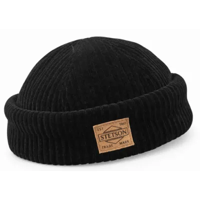 Black Velvet-Effect Docker Beanie - Stetson - reference 23120