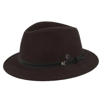 Amiens Waterproof & Crushable Felt Traveller Hat Brown - Flechet Reference: 23127| Chapellerie Traclet