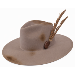 Taupe Aged Effect Fedora Hat - Fiebig