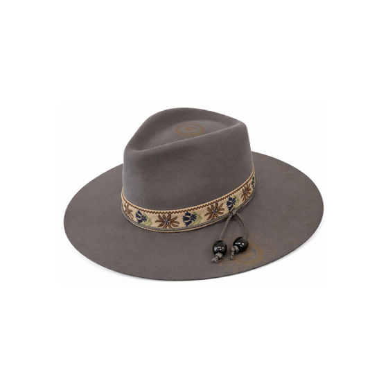 Gray Wool Wide Brim Hat - Fiebig