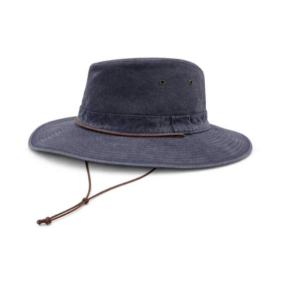 Durban Grignan Cotton Navy Safari Hat - Crambes