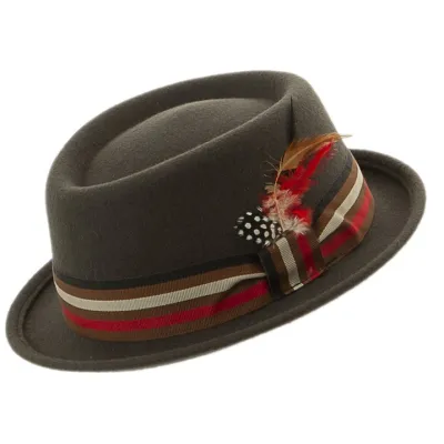 Elio Taupe Felt Porkpie Hat - Traclet Reference: 23256| Chapellerie Traclet