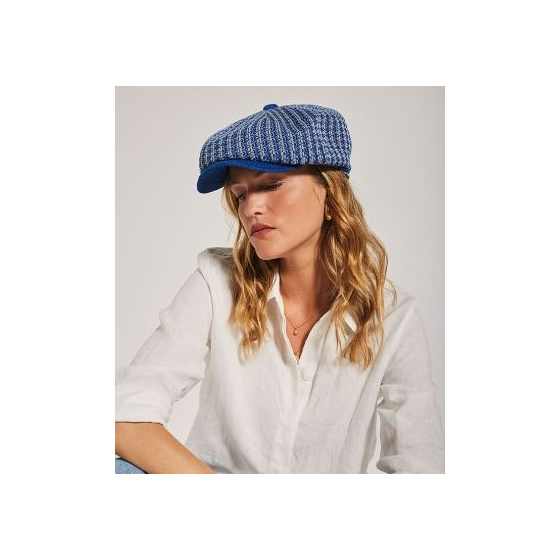 Casquette Beltxara Perle & Bleu Coton - Héritage par Laulhère