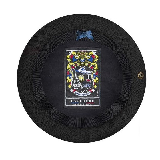 Maxi Plumes Black Cotton Beret - Laulhère