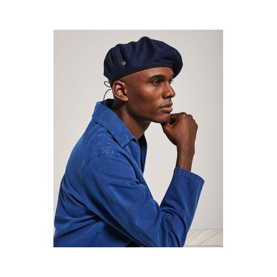Mistral Navy Cotton & Linen Beret - Héritage by Laulhère