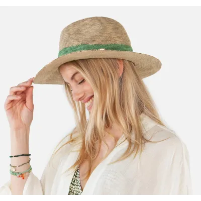 Chapeau Fedora Ponui Beige Pailleté & Céladon - Barts