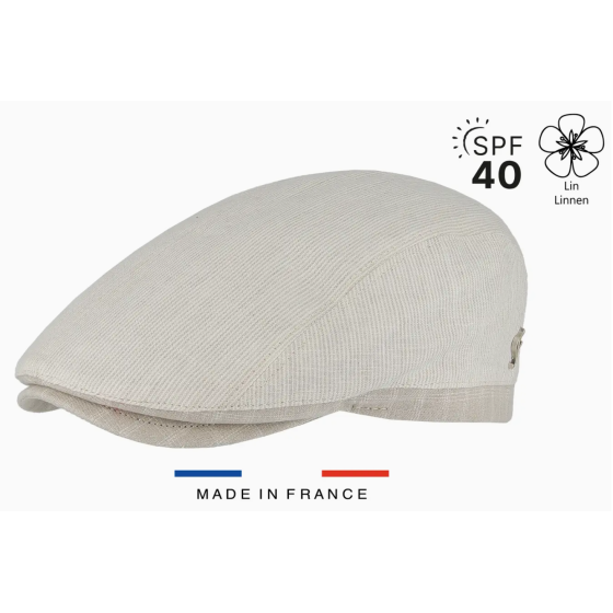 Casquette Plate Lin UPF 40+ Beige - Fléchet