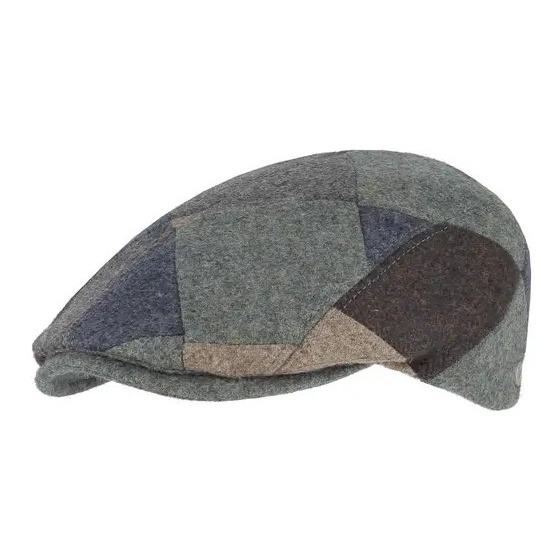 Belfaci Blue Patchwork Virgin Wool Cap - Fléchet
