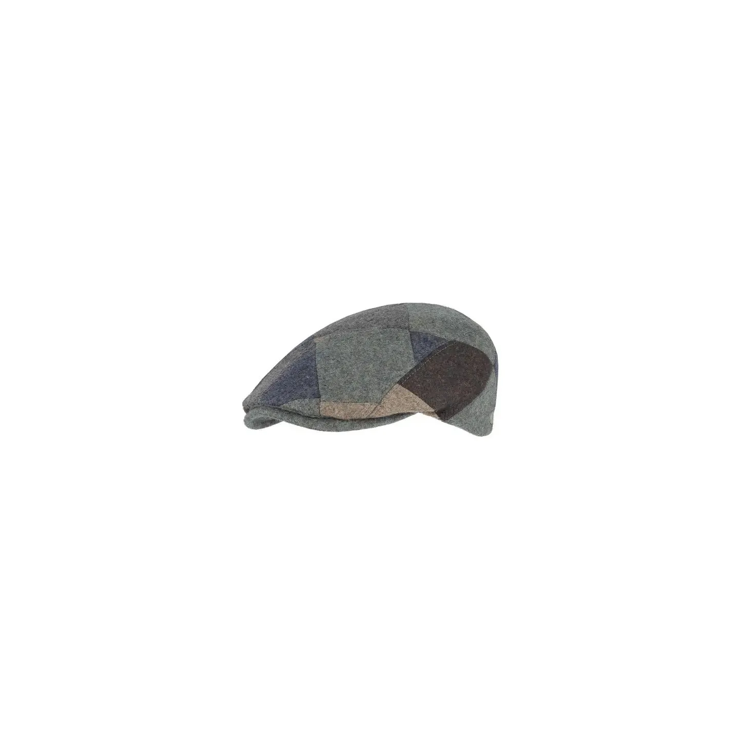 Belfaci Blue Patchwork Virgin Wool Cap - Fléchet | Chapellerie Traclet